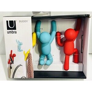 Umbra Buddy Hooks Set of 3 Blue Green White Wall Hangers